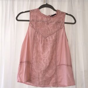 Light pink mock neck top